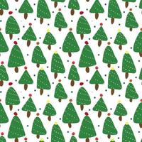 patrones de árboles de navidad para embalaje, impresión en textiles. el tema de año nuevo es un árbol de navidad en la masa. patrón transparente sobre un fondo transparente para productos impresos. vector