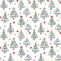 patrones de árboles de navidad para embalaje, impresión en textiles. el tema de año nuevo es un árbol de navidad en la masa. patrón transparente sobre un fondo transparente para productos impresos. vector