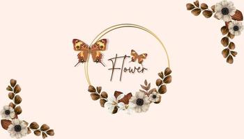 Flower illustration card vector