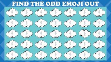 Find The Odd Emoji Out 12, Visual Logic Puzzle Game. Activity Game For Children. Vector Illustration.