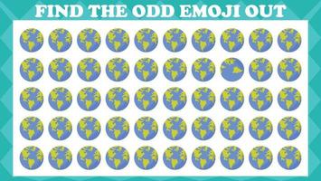 Find The Odd Emoji Out 6, Visual Logic Puzzle Game. Activity Game For Children. Vector Illustration.