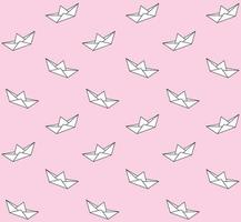 Seamless pattern of paper boats vector