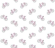 Vector seamless pattern of flat red bicycle
