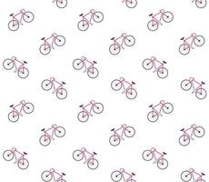 Vector seamless pattern of flat red bicycle