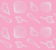 Vector seamless pattern of hand drawn shell