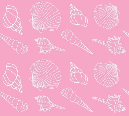 Vector seamless pattern of hand drawn shell