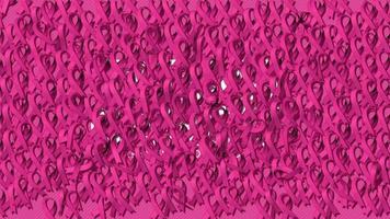 Breast Cancer Awareness Ribbon Reveal Text, October Month, 3D Rendering, Luma Matte Selection of Ribbons, Chroma Key video