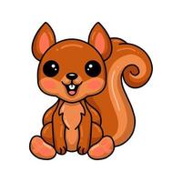 Cute little squirrel cartoon sitting vector