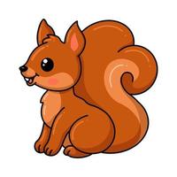 Cute little squirrel cartoon sitting vector