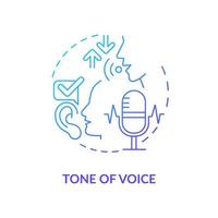 Tone of voice blue gradient concept icon. Non-verbal communication element abstract idea thin line illustration. Conveying messages. Isolated outline drawing. vector