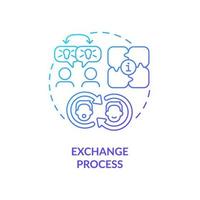 Exchange process blue gradient concept icon. Feature of communication abstract idea thin line illustration. Sharing ideas and thoughts. Isolated outline drawing. vector