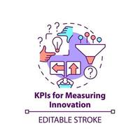 KPIs for measuring innovation concept icon. Barrier of innovation management abstract idea thin line illustration. Isolated outline drawing. Editable stroke. vector