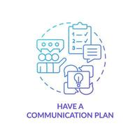 Have communication plan blue gradient concept icon. Project communication management abstract idea thin line illustration. Define goals. Isolated outline drawing. vector