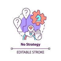 No strategy concept icon. Challenge in innovation management abstract idea thin line illustration. Failed business. Isolated outline drawing. Editable stroke. vector