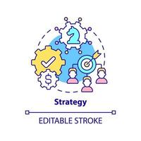 Strategy concept icon. Pillar of innovation management abstract idea thin line illustration. Strategic planning process. Isolated outline drawing. Editable stroke. vector