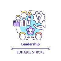 Leadership concept icon. Innovation management key area abstract idea thin line illustration. Inspire worker productivity. Isolated outline drawing. Editable stroke. vector