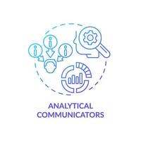 Analytical communicators blue gradient concept icon. Business communication style abstract idea thin line illustration. Data and facts. Isolated outline drawing. vector