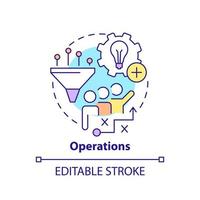 Operations concept icon. Innovation management key element abstract idea thin line illustration. Innovative activities. Isolated outline drawing. Editable stroke. vector