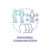 Nonverbal communication blue gradient concept icon. Manual language abstract idea thin line illustration. Communication type. Gestures. Isolated outline drawing. vector