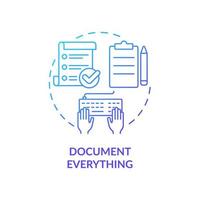 Document everything blue gradient concept icon. Effective communication management abstract idea thin line illustration. Create content. Isolated outline drawing. vector