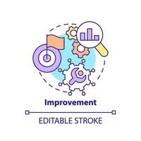 Improvement concept icon. Innovation management key area abstract idea thin line illustration. Products and processes. Isolated outline drawing. Editable stroke. vector