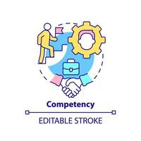 Competency concept icon. Pillar of innovation management abstract idea thin line illustration. Employee skills, abilities. Isolated outline drawing. Editable stroke. vector