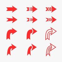 iconos forma de flecha y línea vector