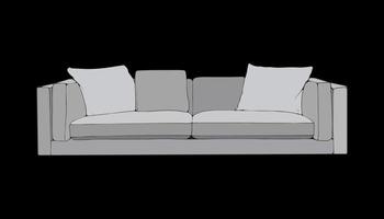 Sofa or couch color block illustrator. color block furniture for living room. Vector illustration.