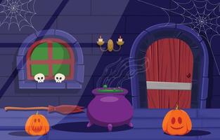 Halloween Decoration Interior Background vector