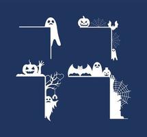 Laser Cut Halloween door Corner border collection, vector