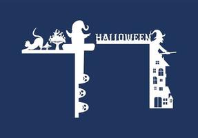 Laser Cut Halloween door Corner border collection, vector