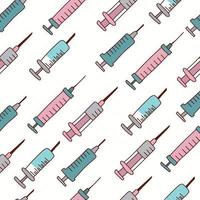 Outlined Syringe Pattern vector