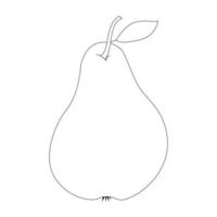 Isolated pear on a white background. A doodle-style pear. Hand-drawn fruits vector