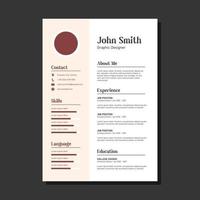 pink and red modern resume template vector