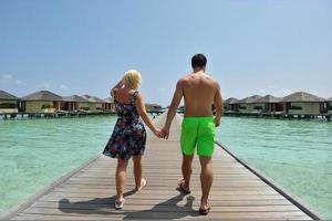 happy young  couple at summer vacation have fun and relax photo