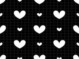 Heart cartoon character seamless pattern on black background vector