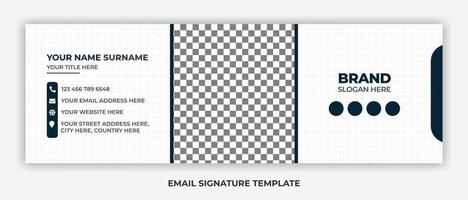 Minimalist email signature template design or email footer and personal social media cover vector