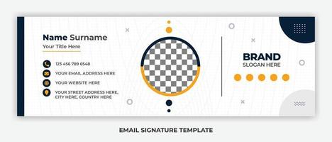 Minimalist email signature template design or email footer and personal social media cover vector