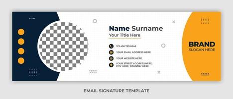 Minimalist email signature template design or email footer and personal social media cover vector