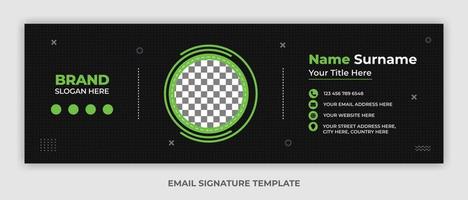 Minimalist email signature template design or email footer and personal social media cover vector