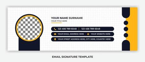 Minimalist email signature template design or email footer and personal social media cover vector