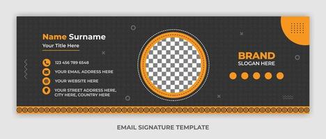 Minimalist email signature template design or email footer and personal social media cover vector