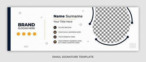 Minimalist email signature template design or email footer and personal social media cover vector