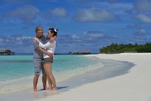 happy young couple have fun on summer photo