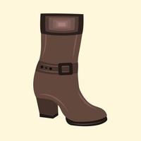 Brown boot vector illustration for graphic design and decorative element