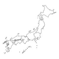 Japan map with regions. Vector illustration