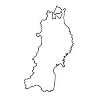 mapa de tohoku, región de japón. ilustración vectorial vector