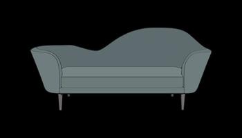 ilustrador de bloque de color de sofá o sofá. Mueble color block para salón. ilustración vectorial vector