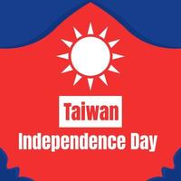 día de la independencia de taiwán 10 doble décimo de octubre con la bandera de taiwán símbolo de patriotismo y nacionalismo. fondo de redes sociales de alimentación de ilustración de diseño plano de vector