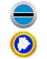 button as a symbol BOTSWANA flag and map on a white background vector